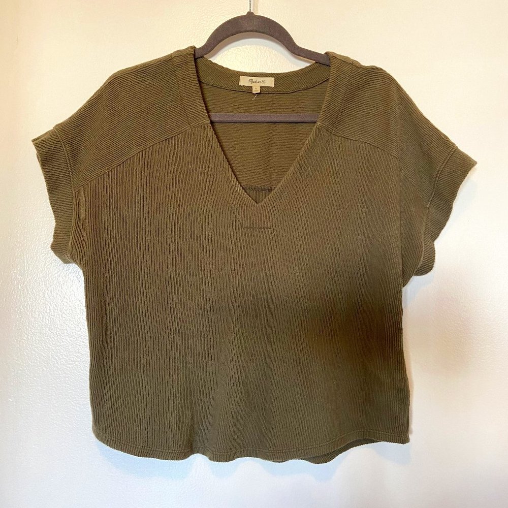 Madewell Corduroy V-Neck Cotton Top